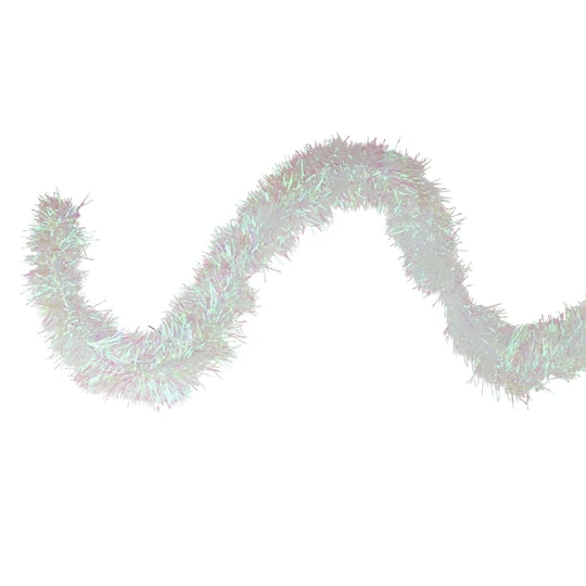 Northlight 50ft. White Iridescent Tinsel Garland 6 Northlight 50ft. White Iridescent Tinsel Garland - Image 4