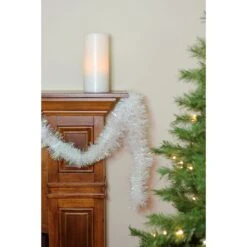 Northlight 50ft. White Iridescent Tinsel Garland 13 Northlight 50ft. White Iridescent Tinsel Garland -Northlight D253714S 13