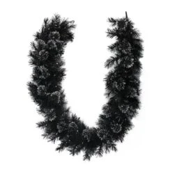 Northlight 6ft. White LED Black Bristle Garland
