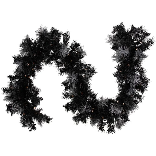 Northlight 6ft. White LED Black Bristle Garland 5 Northlight 6ft. White LED Black Bristle Garland - Image 3