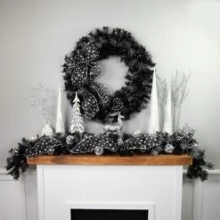 Northlight 6ft. White LED Black Bristle Garland 13 Northlight 6ft. White LED Black Bristle Garland -Northlight D253717S 12