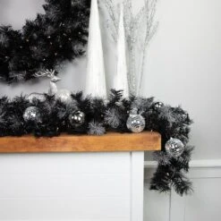 Northlight 6ft. White LED Black Bristle Garland 14 Northlight 6ft. White LED Black Bristle Garland -Northlight D253717S 13