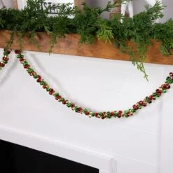 Northlight 5ft. Green & Red Festive Jingle Bell Garland -Northlight D253721S 14