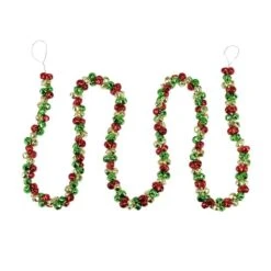 Northlight 5ft. Green & Red Festive Jingle Bell Garland -Northlight D253721S 2