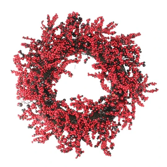Northlight 22" Red & Brown Berry Christmas Wreath 4 Northlight 22" Red & Brown Berry Christmas Wreath - Image 2