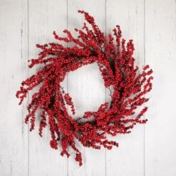 Northlight 22" Red & Brown Berry Christmas Wreath 14 Northlight 22" Red & Brown Berry Christmas Wreath -Northlight D253731S 12