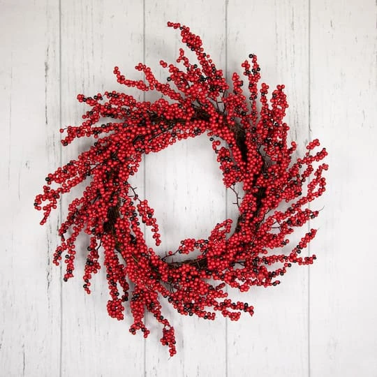 Northlight 22" Red & Brown Berry Christmas Wreath 7 Northlight 22" Red & Brown Berry Christmas Wreath - Image 5