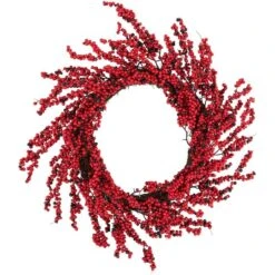 Northlight 22" Red & Brown Berry Christmas Wreath 17 Northlight 22" Red & Brown Berry Christmas Wreath -Northlight D253731S 15