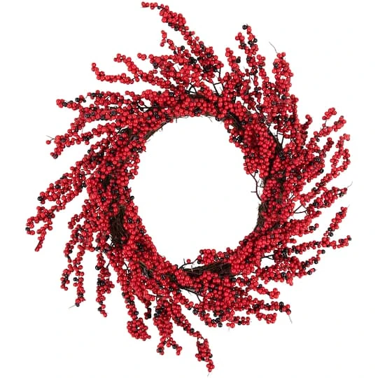 Northlight 22" Red & Brown Berry Christmas Wreath 10 Northlight 22" Red & Brown Berry Christmas Wreath - Image 8