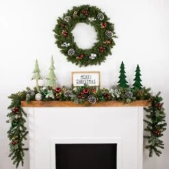 Northlight 30" LED Canadian Pine Artificial Christmas Wreath -Northlight D253734S 12