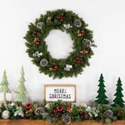 Northlight 30" LED Canadian Pine Artificial Christmas Wreath -Northlight D253734S 13