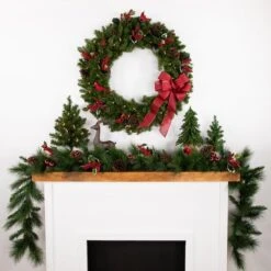 Northlight 3ft. Pre-Lit Canadian Pine Artificial Christmas Wreath 15 Northlight 3ft. Pre-Lit Canadian Pine Artificial Christmas Wreath -Northlight D253739S 12