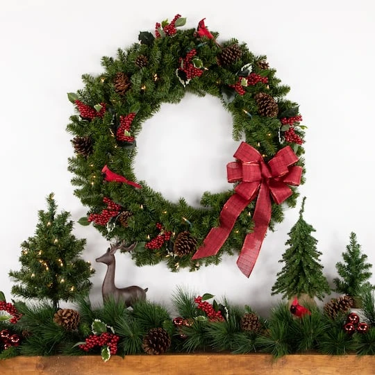 Northlight 3ft. Pre-Lit Canadian Pine Artificial Christmas Wreath 8 Northlight 3ft. Pre-Lit Canadian Pine Artificial Christmas Wreath - Image 6
