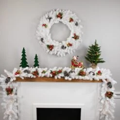 Northlight 24" White Canadian Pine Artificial Christmas Wreath 16 Northlight 24" White Canadian Pine Artificial Christmas Wreath -Northlight D253751S 13