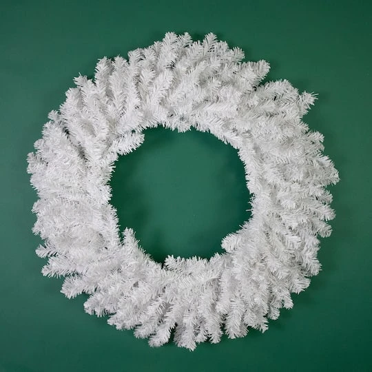 Northlight 24" White Canadian Pine Artificial Christmas Wreath 11 Northlight 24" White Canadian Pine Artificial Christmas Wreath - Image 9