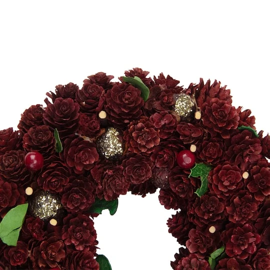 Northlight 9.5" Red & Gold Pinecone Wreath 8 Northlight 9.5" Red & Gold Pinecone Wreath - Image 6