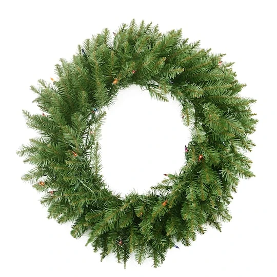 Northlight 24" Pre-Lit Northern Pine Artificial Christmas Wreath 4 Northlight 24" Pre-Lit Northern Pine Artificial Christmas Wreath - Image 2