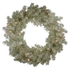 Northlight 24" Pre-Lit Champagne Artificial Tinsel Christmas Wreath 11 Northlight 24" Pre-Lit Champagne Artificial Tinsel Christmas Wreath -Northlight D253759S 11
