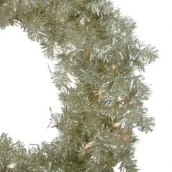 Northlight 24" Pre-Lit Champagne Artificial Tinsel Christmas Wreath 12 Northlight 24" Pre-Lit Champagne Artificial Tinsel Christmas Wreath -Northlight D253759S 12