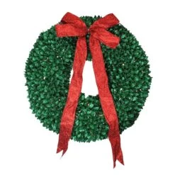 Northlight 28" Pre-Lit Glittered Leaves Artificial Christmas Wreath 11 Northlight 28" Pre-Lit Glittered Leaves Artificial Christmas Wreath -Northlight D253760S 1