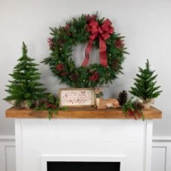 Northlight 2.5ft. Pre-Lit Mixed Rosemary Emerald Angel Pine Artificial Christmas Wreath -Northlight D253762S 12