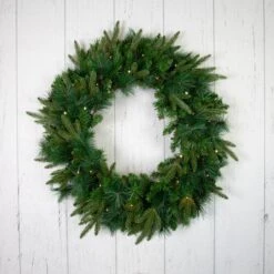 Northlight 2.5ft. Pre-Lit Mixed Rosemary Emerald Angel Pine Artificial Christmas Wreath -Northlight D253762S 16