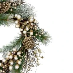 Northlight 22" Acorn, Pinecone & Flocked Pine Needle Wreath 14 Northlight 22" Acorn, Pinecone & Flocked Pine Needle Wreath -Northlight D253766S 13