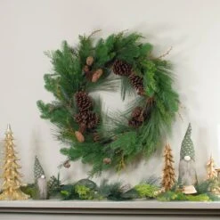 Northlight 32" Cedar & Pinecone Wreath 13 Northlight 32" Cedar & Pinecone Wreath -Northlight D253767S 12