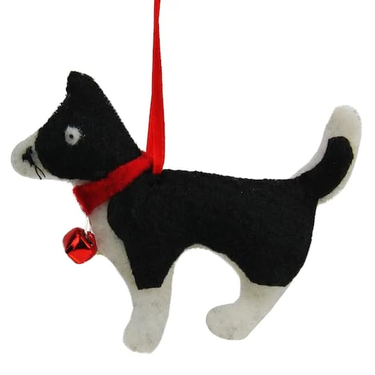 Northlight 4.5" Black & White Cat With Bell Ornament 6 Northlight 4.5" Black & White Cat With Bell Ornament - Image 4