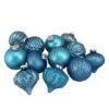 Northlight 12ct. 3.75" Teal Blue 3-Finish Glass Ornaments 1 Northlight 12ct. 3.75" Teal Blue 3-Finish Glass Ornaments -Northlight D253789S 1
