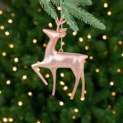 Northlight 4.75" Shiny Rose Gold Reindeer Ornament -Northlight D253796S 2