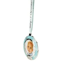 Northlight 3" Blue & Silver "Baby's First Christmas" Framed Ornament -Northlight D253818S 13