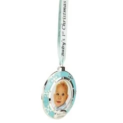 Northlight 3" Blue & Silver "Baby's First Christmas" Framed Ornament -Northlight D253818S 14