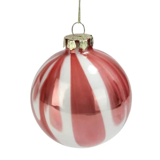 Northlight 3" Pink & White Marbled Glass Ball Ornament 6 Northlight 3" Pink & White Marbled Glass Ball Ornament - Image 4