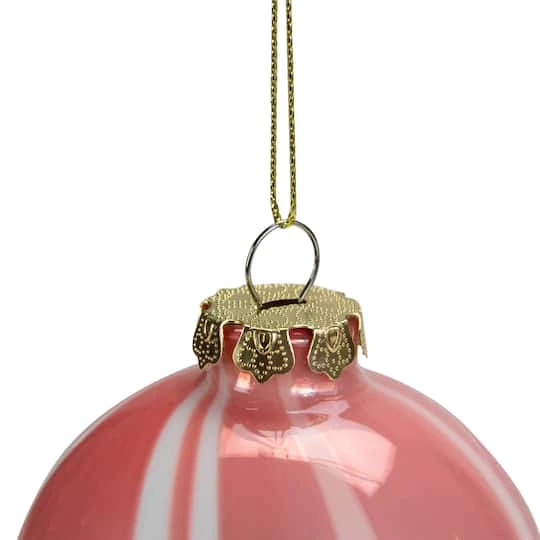 Northlight 3" Pink & White Marbled Glass Ball Ornament 7 Northlight 3" Pink & White Marbled Glass Ball Ornament - Image 5