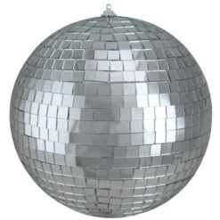 Northlight 8" Silver Splendor Mirrored Glass Disco Ball Ornament