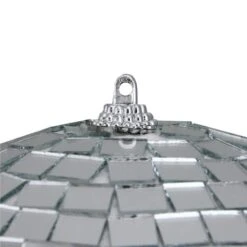 Northlight 8" Silver Splendor Mirrored Glass Disco Ball Ornament -Northlight D253844S 2