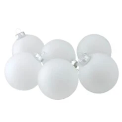 Northlight 6ct. 3.25" Matte Frosted White Glass Ball Ornaments