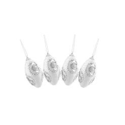 Northlight 4ct. 4.5" White & Silver Rhinestone Glittered Shatterproof Christmas Finial Ornaments 12 Northlight 4ct. 4.5" White & Silver Rhinestone Glittered Shatterproof Christmas Finial Ornaments -Northlight D253878S 12