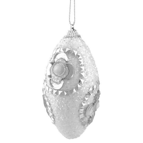 Northlight 4ct. 4.5" White & Silver Rhinestone Glittered Shatterproof Christmas Finial Ornaments 8 Northlight 4ct. 4.5" White & Silver Rhinestone Glittered Shatterproof Christmas Finial Ornaments - Image 6