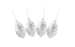 Northlight 4ct. 4.5" White & Silver Rhinestone Glittered Shatterproof Christmas Finial Ornaments 10 Northlight 4ct. 4.5" White & Silver Rhinestone Glittered Shatterproof Christmas Finial Ornaments -Northlight D253878S 2