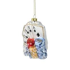 Northlight 4" Silver & Blue Poker Playing Cards With Dice & Chips Christmas Ornament -Northlight D253895S 13
