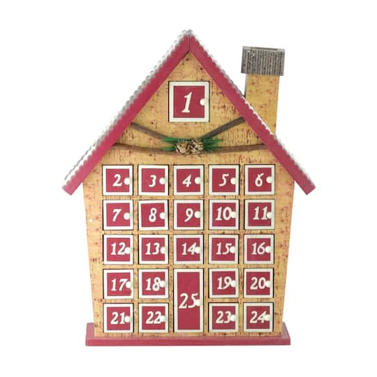 Northlight 15" Red & Beige House With Advent Calendar Tabletop Decoration 4 Northlight 15" Red & Beige House With Advent Calendar Tabletop Decoration - Image 2