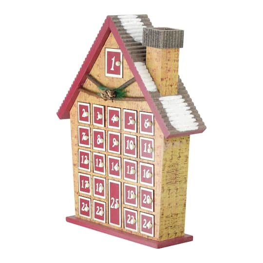 Northlight 15" Red & Beige House With Advent Calendar Tabletop Decoration 5 Northlight 15" Red & Beige House With Advent Calendar Tabletop Decoration - Image 3