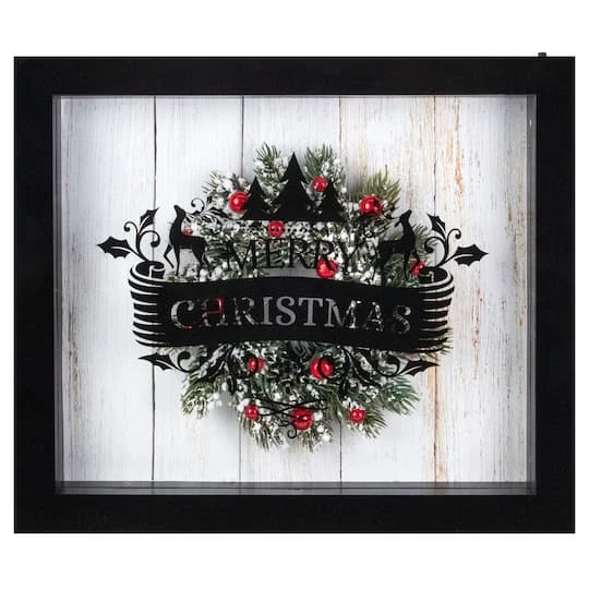 Northlight 14" Black LED Merry Christmas Box Frame 6 Northlight 14" Black LED Merry Christmas Box Frame - Image 4