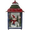 Northlight 15" Red, Green & Blue Snowman Christmas Lantern