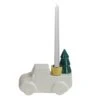 Northlight 5" White Ceramic Truck With Christmas Tree Taper Candlestick Holder -Northlight D253991S 1