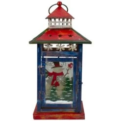 Northlight 13" Red & White Snowman Let It Snow Christmas Lantern -Northlight D253993S 15