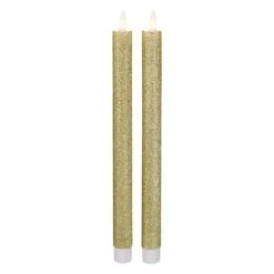 Northlight 12" Gold Glittered Flameless Taper Candles, 2ct. 13 Northlight 12" Gold Glittered Flameless Taper Candles, 2ct. -Northlight D253996S 11