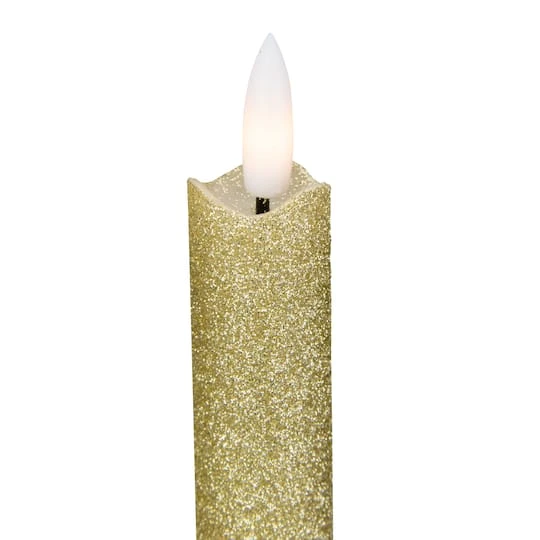 Northlight 12" Gold Glittered Flameless Taper Candles, 2ct. 8 Northlight 12" Gold Glittered Flameless Taper Candles, 2ct. - Image 6